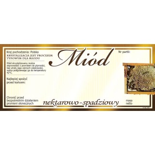 Paczka etykiet na miód spadziowo-nektarowy (100szt) - wzór E83