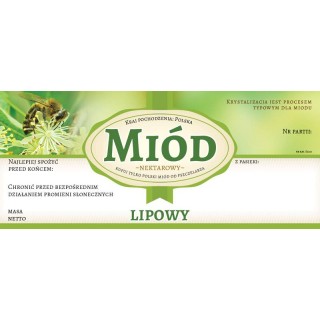 Paczka etykiet na miód lipowy (100szt) - wzór E1251