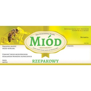 Paczka etykiet na miód rzepakowy (100szt) - wzór E1253