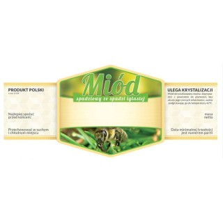 Paczka etykiet z plastrem na miód ze spadzi iglastej (100szt) - wzór E1329