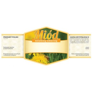 Paczka etykiet z plastrem na miód mniszkowy (100szt) - wzór E1325