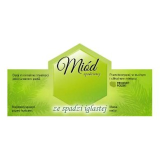 Paczka etykiet na miód ze spadzi iglastej (100szt) - wzór E705