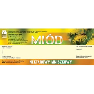 Paczka dużych etykiet na miód mniszkowy (100szt) - wzór E148