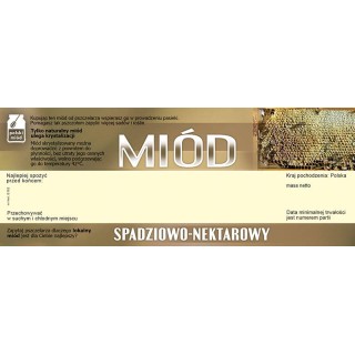 Paczka dużych etykiet na miód spadziowo-nektarowy (100szt) - wzór E152