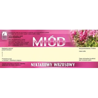 Paczka dużych etykiet na miód wrzosowy (100szt) - wzór E155