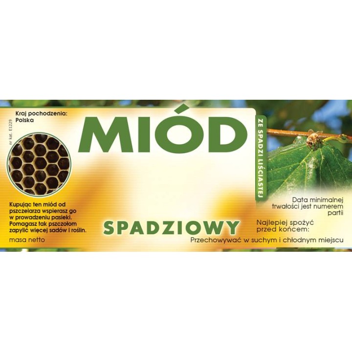 Paczka etykiet na miód spadziowy (100szt) - wzór E1229