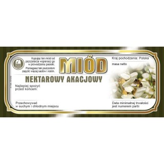 Paczka etykiet na miód akacjowy 116x50 (100szt) - wzór E1232