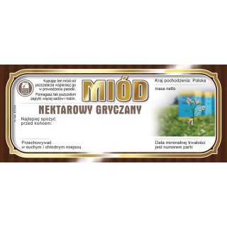 Paczka etykiet na miód gryczany 116x50 (100szt) - wzór E1233