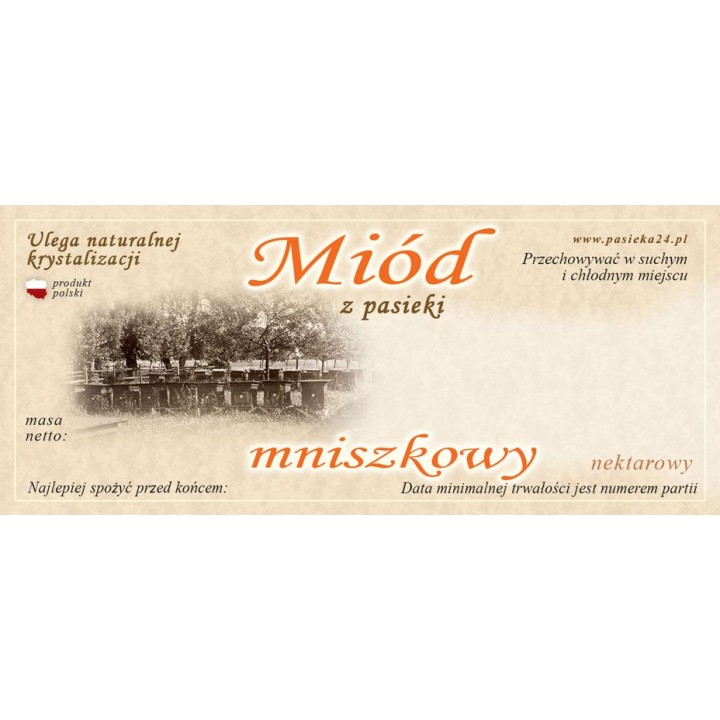 Paczka etykiet na miód mniszkowy 116x50 (100szt) - wzór E1011