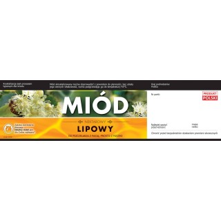 Paczka etykiet z kontretykietą na miód lipowy (100szt) - wzór E1206