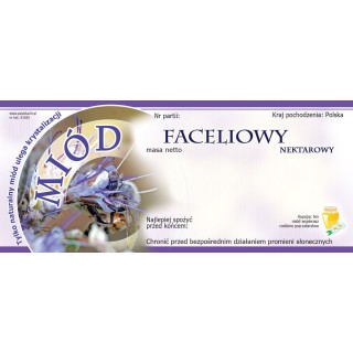 Paczka etykiet na miód faceliowy 116x50 (100szt) - wzór E1025