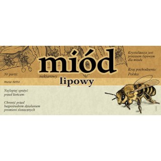 Paczka etykiet na miód lipowy 116x50 (100szt) - wzór E2002