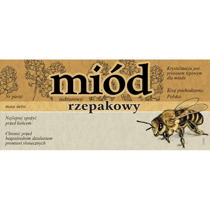 Paczka etykiet na miód rzepakowy 116x50 (100szt) - wzór E2004
