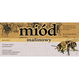 Paczka etykiet na miód malinowy 116x50 (100szt) - wzór E2006