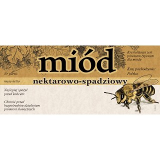 Paczka etykiet na miód nektarowo-spadziowy 116x50 (100szt) - wzór E2012