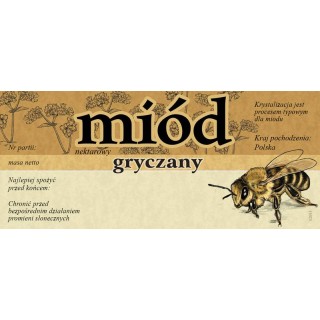 Paczka etykiet na miód gryczany 116x50 (100szt) - wzór E2013