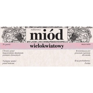 Paczka etykiet na miód wielokwiatowy 116x50 (100szt) - wzór E2020