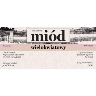 Paczka etykiet na miód wielokwiatowy 116x50 (100szt) - wzór E2021