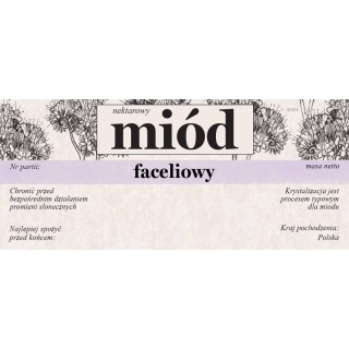 Paczka etykiet na miód faceliowy 116x50 (100szt) - wzór E2024