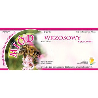 Paczka etykiet na miód wrzosowy 116x50 (100szt) - wzór E1028