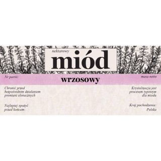 Paczka etykiet na miód wrzosowy 116x50 (100szt) - wzór E2026