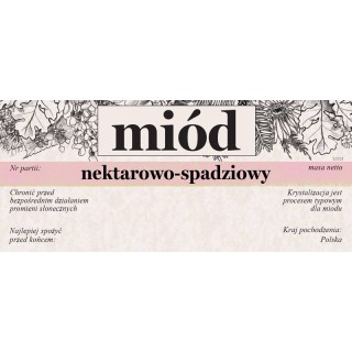 Paczka etykiet na miód nektarowo-spadziowy 116x50 (100szt) - wzór E2028