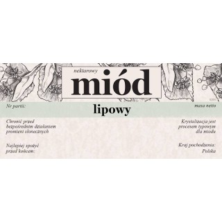 Paczka etykiet na miód lipowy 116x50 (100szt) - wzór E2031