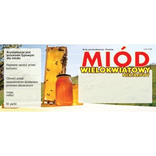 Paczka etykiet na miód wielokwiatowy (100 szt) -  E1056