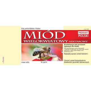 Paczka etykiet na miód wielokwiatowy (100szt) - wzór E1059