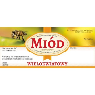 Paczka etykiet na miód wielokwiatowy (100szt) - wzór E1073