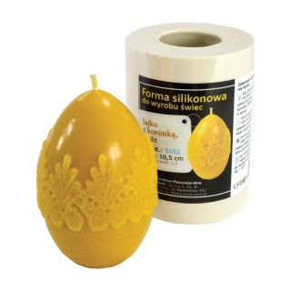 Silikonowa forma na świecę - Jajko z koronką duże - wzór FS162