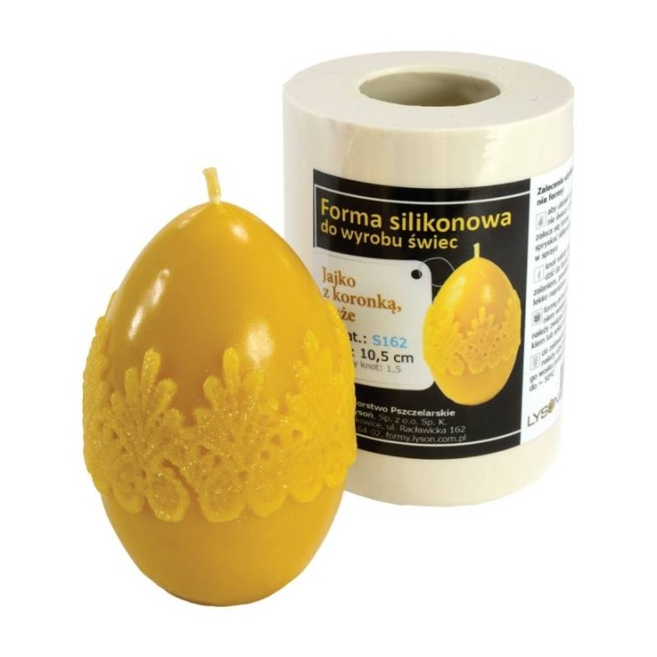 Silikonowa forma na świecę - Jajko z koronką duże - wzór FS162