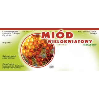 Paczka etykiet na miód wielokwiatowy (100szt) - wzór E1118