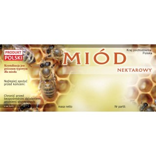 Paczka etykiet na miód - uniwersalna (100szt) - wzór E1070