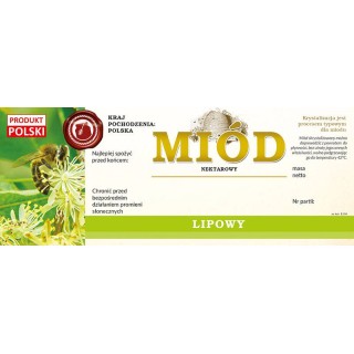 Paczka dużych etykiet na miód lipowy (100szt) - wzór E159