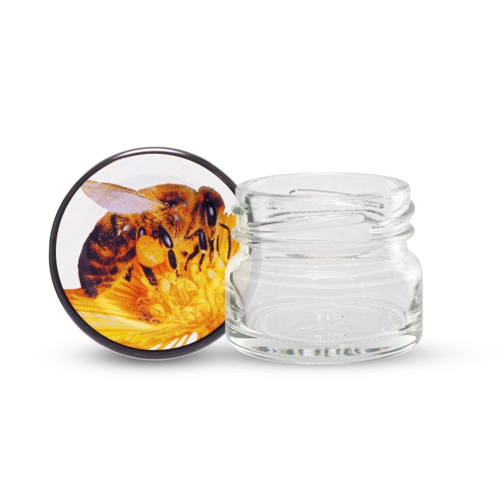 Paczka 30 szt słoiczków 33g z nakrętką duża pszczoła - A30PS