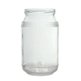 Słoiki 0,9 litra z grawerem |plaster miodu| (paczka 8 szt) 900 ml - wzór A82zgrz