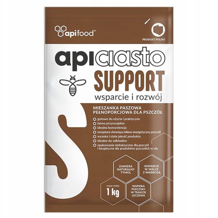 Ciasto pokarm dla pszczół na zwiększenie odporności - APICIASTO SUPPORT 1kg  - API4