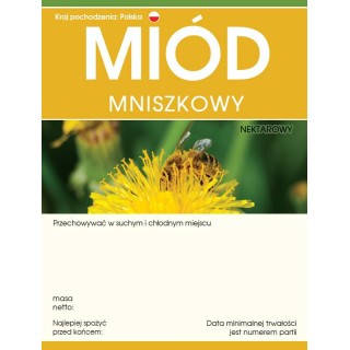 Paczka etykiet na miód mniszkowy (100szt) - wzór E619