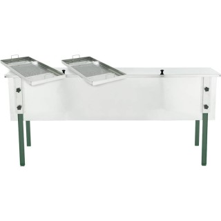 Stół do odsklepiania uniwersalny 2000 mm z pokrywą, zawór plastikowy w dnie - Indeks: SN_13