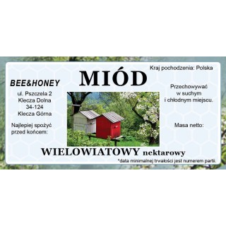 Etykiety na miód z własnym nazwiskiem PERSONALIZOWANE (100 szt) - wzór EN28