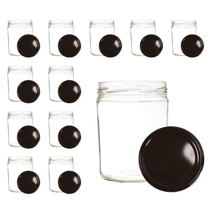 Zestaw 12szt słoików A27 słoik 440ml z zakrętkami na grzyby, mięso, przetwory ND67 - A27ND67