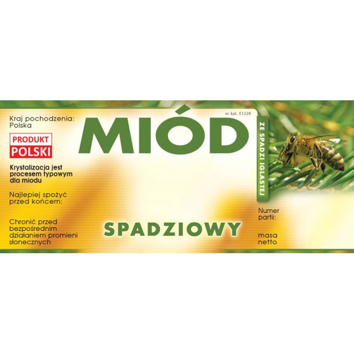 Paczka etykiet na miód spadziowy (100szt) - wzór E1227