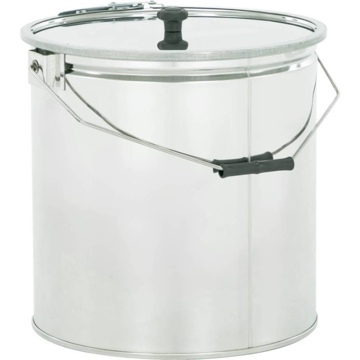Wiadro nierdzewne 30 kg z sitem, pierścień zaciskowy - SN_251