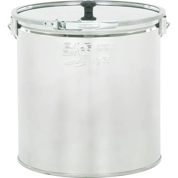 Wiadro nierdzewne 30 kg z sitem, pierścień zaciskowy - SN_251