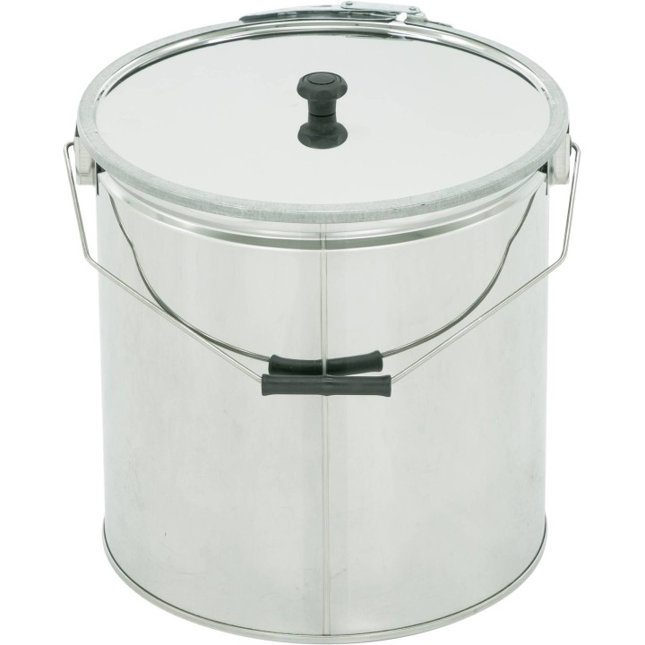 Wiadro nierdzewne 30 kg z sitem, pierścień zaciskowy - SN_251