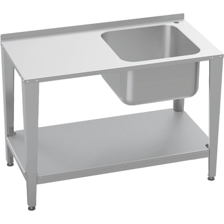 Stół roboczy do pracowni pasiecznej ze stali nierdzewnej ze zlewozmywakiem, 1200 mm - W921