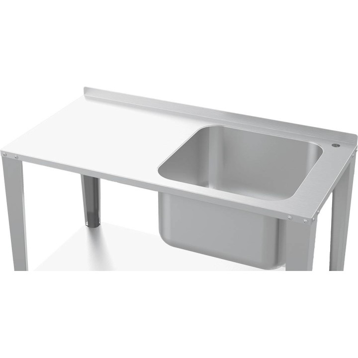 Stół roboczy do pracowni pasiecznej ze stali nierdzewnej ze zlewozmywakiem, 1200 mm - W921