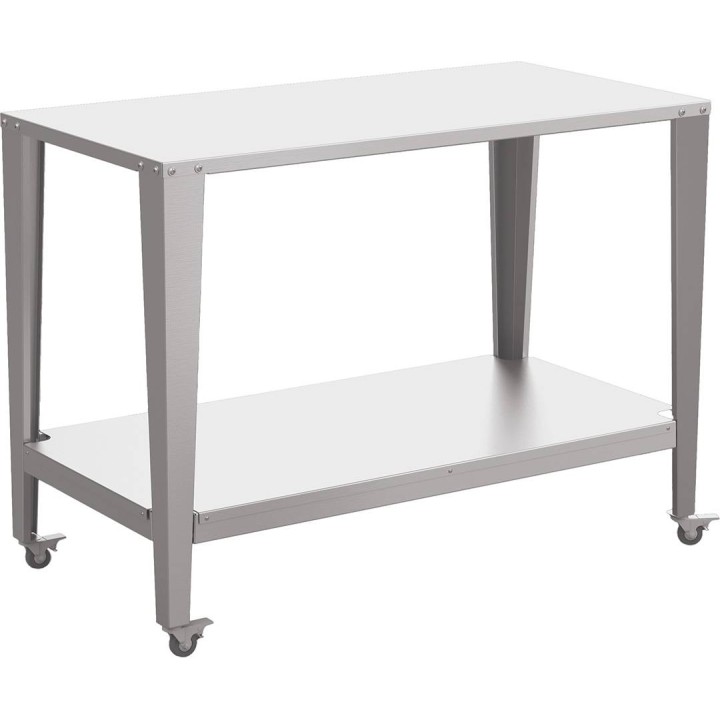 Stół roboczy do pracowni pasiecznej ze stali nierdzewnej, wolnostojący, z kółkami i półką, 1200 mm - W929