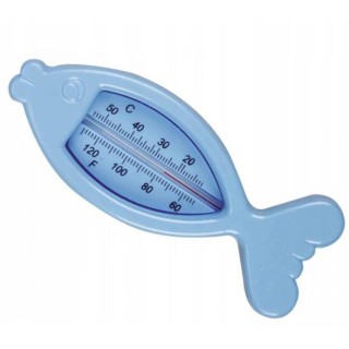 TERMOMETR BASENOWY BEZRTĘCIOWY RYBKA, 15 x 6 CM, niebieski